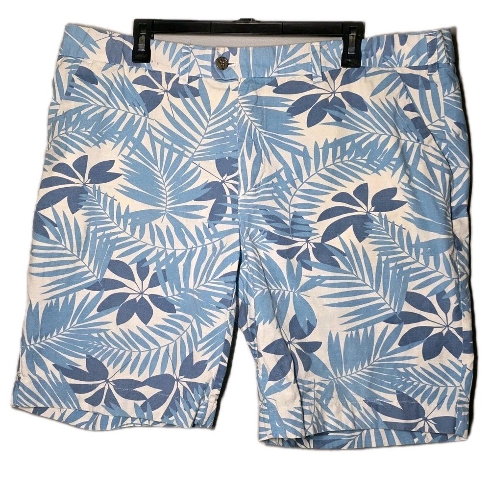 Loudmouth Golf 10" Shorts Men's Size 40 Blue Palm All Over Graphic Print